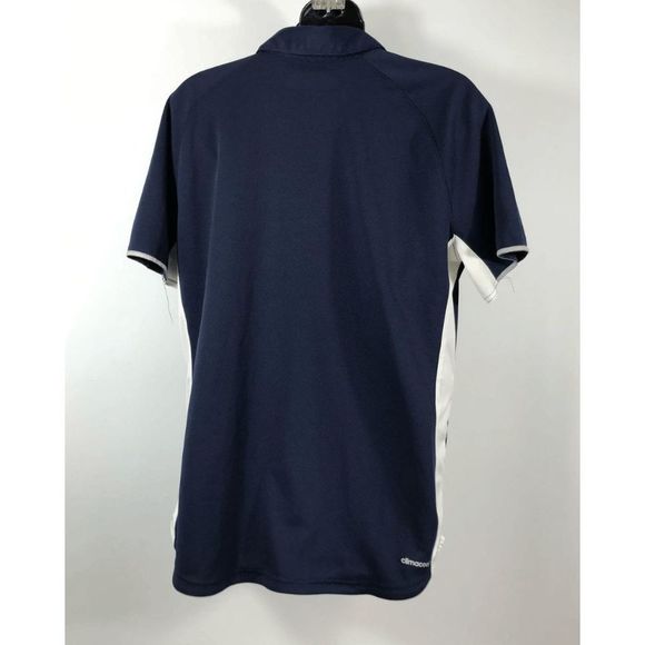 ADIDAS ☀️ Blue/navy Short Sleeve Button Poly/Poly Blend Shirt Women - Size XL - Picture 4 of 5